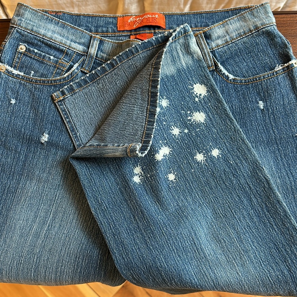 Vintage Bonjour Denim Blue Jeans with side slits 14